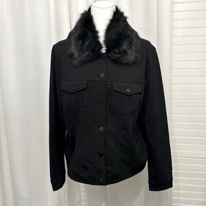 Liverpool black Ponte fabric for trimmed jacket size large